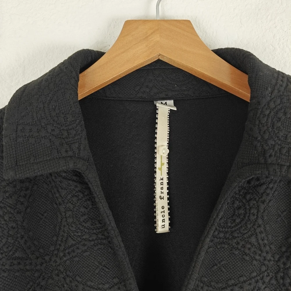 Uncle Frank Nwot Textured Long Sleeve Geometric Printed Mini V-neck Mini Dress M - Picture 5 of 11